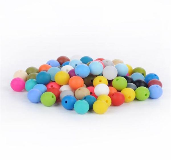 

12mm silicone beads food grade teething beads nursing chewing round loose beads colorful diy necklace teether jewelry sensory acce4739627