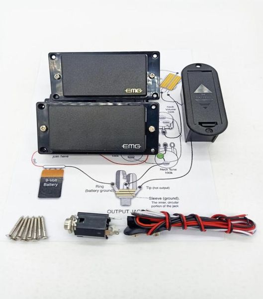 

emg 81 85 active pickup electric guitar pickups with 25k potentiometer parts black 1 set4878112