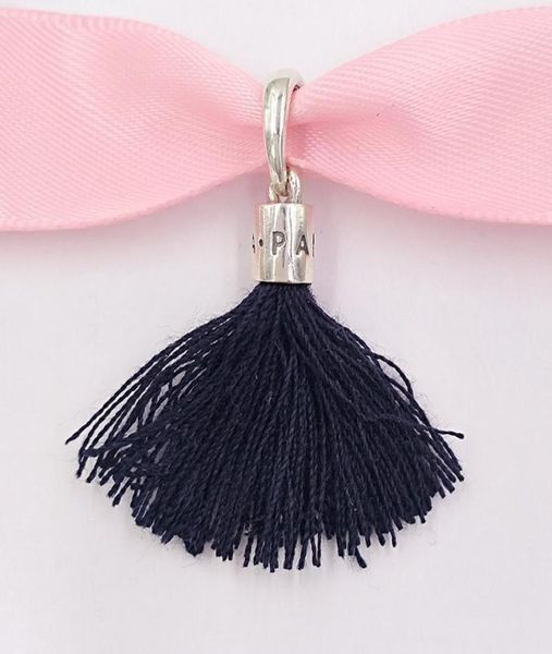 

andy jewel925 sterling silver beads black fabric tassel dangle charm charms fits european style jewelry bracelets & necklace 797212c9149573