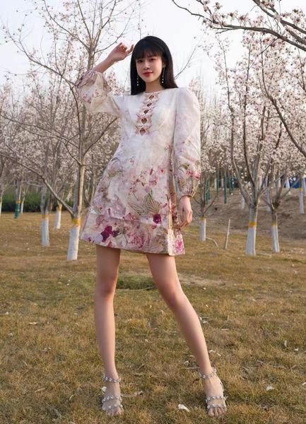 

20222 spring and summer fashion threedimensional butterfly print dress4178495, Black