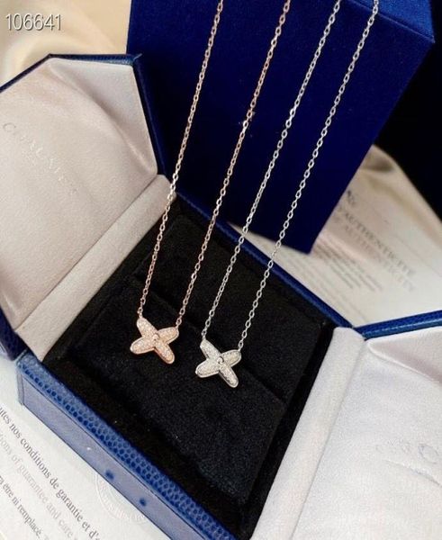 

luxury liens brand designer s925 sterling silver full crystal necklace cross pendant for women jewelry5521474