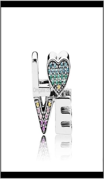 

925 sterling sier love letter color crystal diamond jewelry european beads fit bracelet charms with original boxp tokku lmme58991156, Bronze;silver