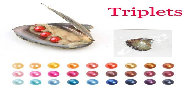 

natural 27mix color freshwater round triplets pearls oyster loose beads cultured fresh oyster pearl mussel farm supply dropshippin4495296, White