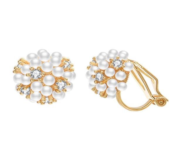 

yoursfs 6 pairsset women039s round pearl ear clip zircon earrings gold plated 18k fashion unique design wedding jewelry gift9904259, Silver