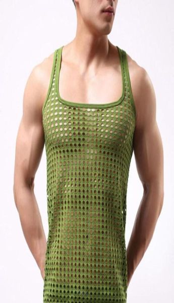 

men039s tank mens mesh seethrough shirts short sleeve nightclub sheer costume fish net tshirt undershirt dropmen02373995, White;black