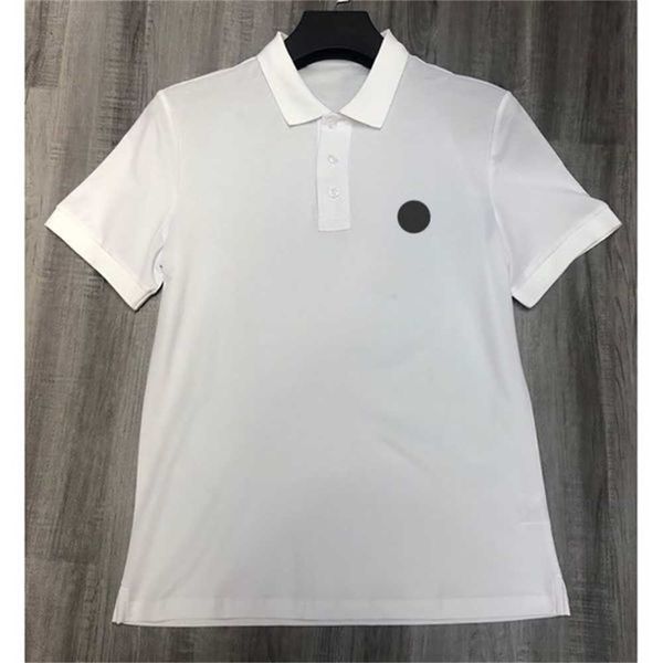 

men's polos designer monclair tshirt women fashion embroidery badge business solid polo shirts calssic casual chest letter t shirts tee, White;black