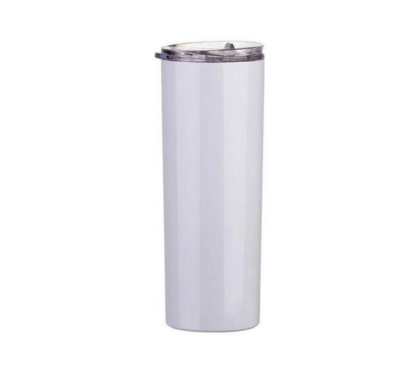 

sublimation straight tumblers blank white cup with lid straw paintcoat stainless steel drinking cup vacuum insulated mug lsk16214939759