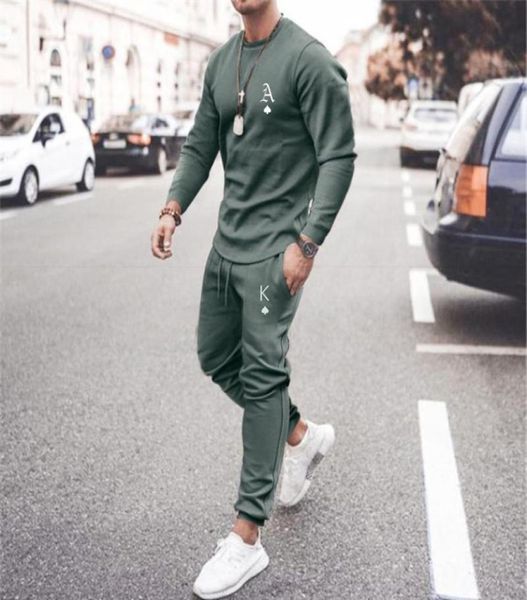 

men039s tshirts men set tracksuit sportsuits gentlemen tshirt suit long sleeve pure color coat pants gyms casual sportswear s1481040, White;black