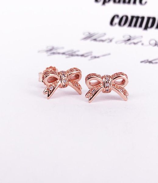 

jewelry accessories authentic s925 silver sparkling bow stud p earrings with clear cz european designer jewelry 280555cz4672782