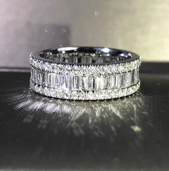 

choucong brand wedding rings luxury jewelry 925 sterling silver fill radiant shape 5a cubic zircon cz diamond gemstones party wome8917309, Slivery;golden