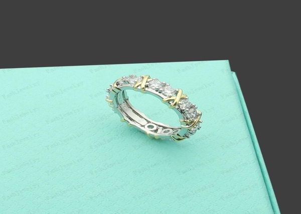 

designer luxury ladies cross between gold rings with diamonds fashion rings classic jewelry 18k silver plated rose wedding wholesa6343497
