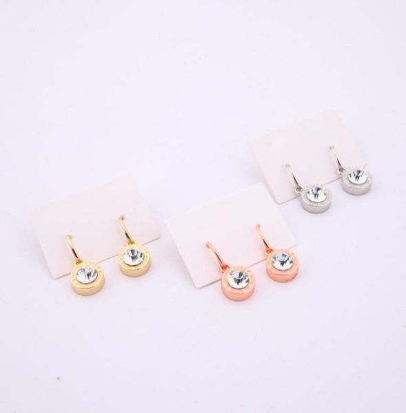 

round crystal charm earrings big diamond hook earring with cards8215406, Golden