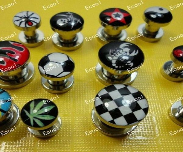 

whole jewelry enamel ear tunnel plug kit stretcher stainless steel expander piercing bulk lots lr323 8414488, Silver