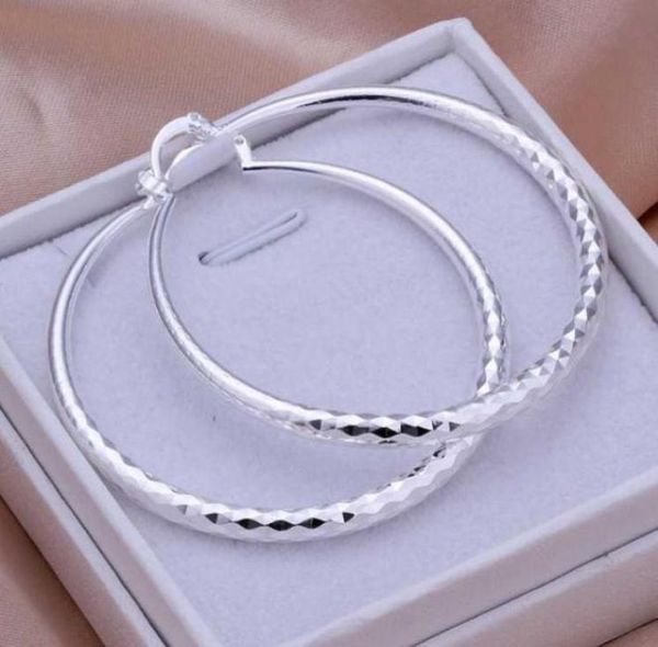 

925 sterling silver textured ear studs large round hoop earrings women039s jewelry4695326, Golden;silver