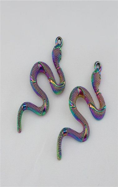 

10pcs rainbow punk cobra viper pendant diy necklace women men jewelry8621761, Silver
