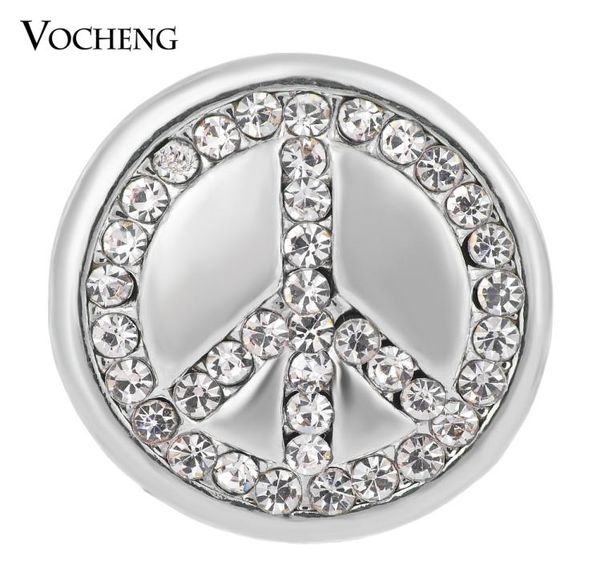 

vocheng noosa ginger snaps studded bling crystal peace sign 18mm button jewelry vn13384052747