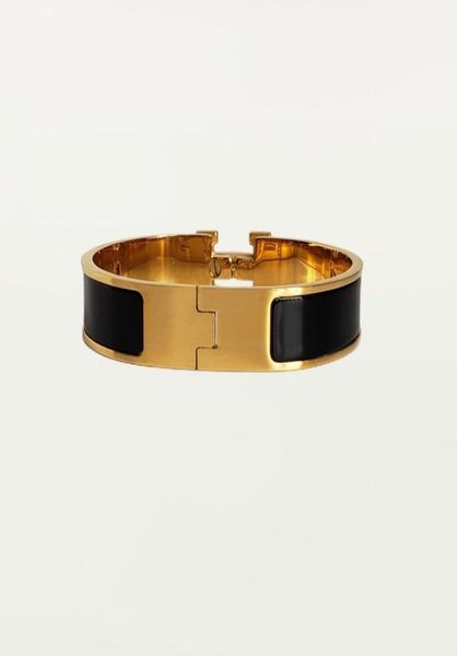 

lassic h bracelet designer 18k gold bangle luxury brand enamel bracelet for men women birthday mother039 day jewel8596585, Black