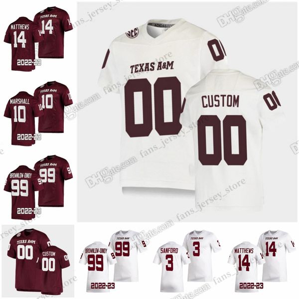 

2023 ncaa texas a&m aggies college football jersey weigman matthews williams anderson brownlow-dindy garrett nguyen manziel custom youth wom, Black