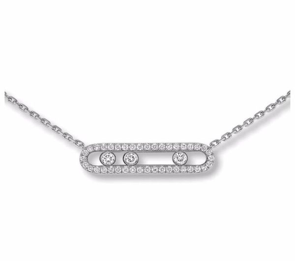 

2022 fashion luxury mother pendant white move stone wedding pendant long chain new energy necklace for woman8855899, Silver
