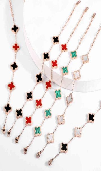 

18k gold plated jewelry classic stainls steel four leaf clover bracelet for women3174548, Golden;silver