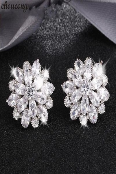 

choucong flower shape drop earring 5a zircon 925 sterling silver engagement wedding dangle earrings for women bridal jewelry4732710