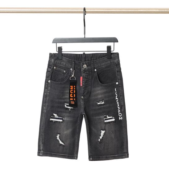 

fashion mens summer shorts stretch slim skinny fit jeans men cotton casual distressed short knee length denim clothing2022new7549346, Blue