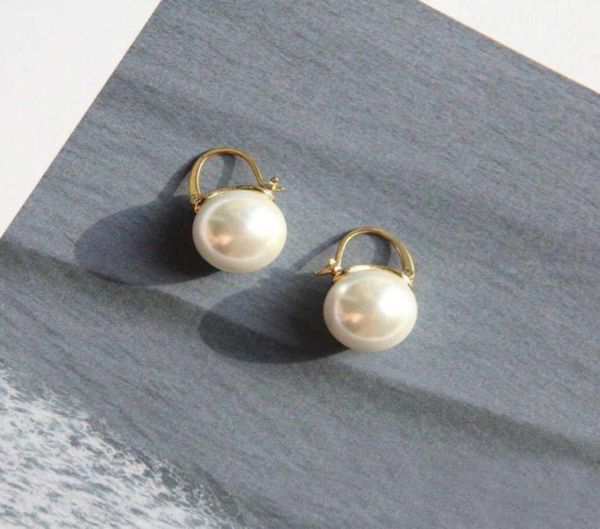 

hook earring with white peral and grey color for women simple design wedding jewelry gift ps870644673134259246, Golden