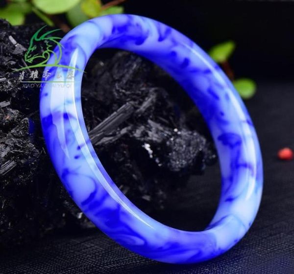 

xinjiang an gobi jade bangle blue and white porcelain women039s jewelry flower bracelet1842493, Black