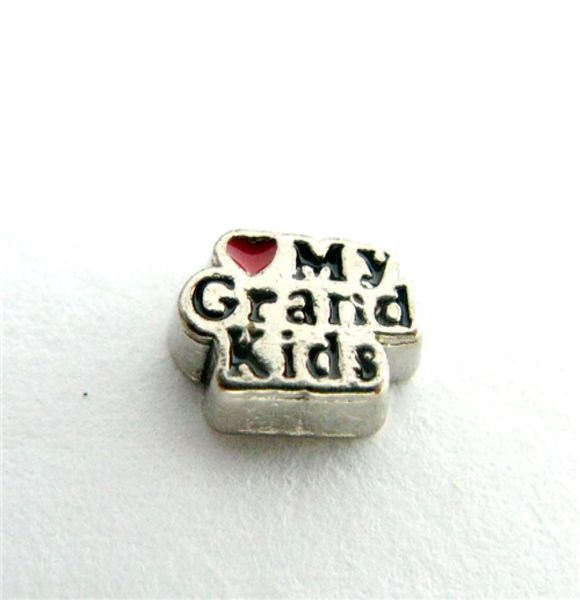 

new design fc950 floating locket charms 10pcs i love grand kids floating living locket as gift wholes 6372319, Blue;slivery