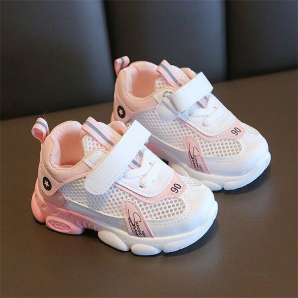 

summer children's sports shoes hollow breathable mesh shoes for boys and girls small white shoes with soft soles for infants and toddle, Black
