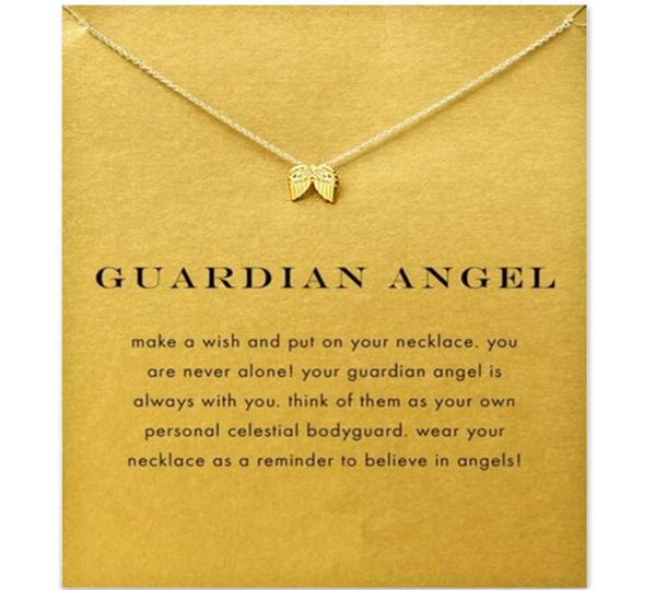 

fashion angel wings necklace for women animal pendant gold color chain statement choker necklaces guardian angel gift card4936565, Silver
