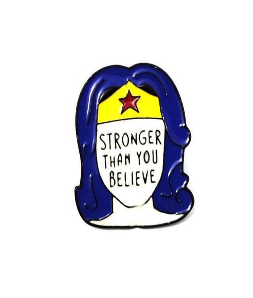 

wonder woman alloy brooches creative anime characters badge stronger than you believe letter pins4031486, Gray