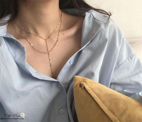 

pendant necklaces small fresh double layer women necklace korean version simple forest ins style fashion trend wild daily classic 5546566, Silver