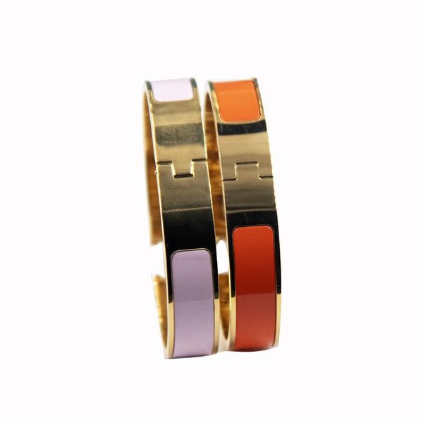 

h bracelet orange narrow designer jewelry orange enamel with palladium-plated hardware stainless steel making fashion gift womens mens acces, Black