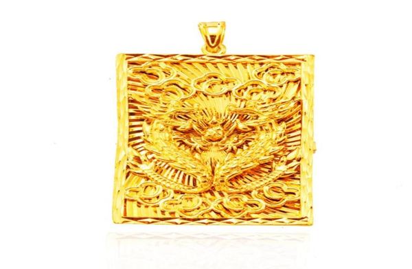 

big geometry dragoncook design men pendant chain necklace 18k yellow gold filled hip hop fashion accessories6710832, Silver