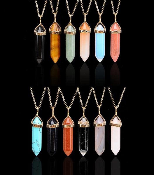 

necklace gold chain stainless steel jewelry natural stone pendants statement chokers necklaces rose quartz healing crystals1421280, Silver