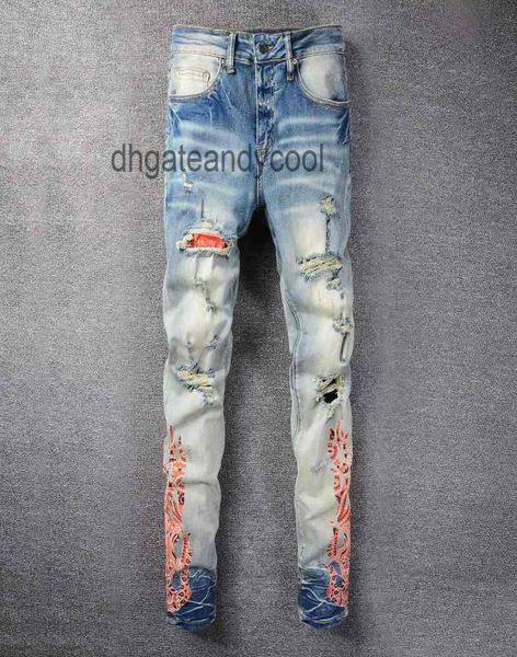 

amirs mens jean pants 2022 designer jean jeans amirs mens jean pantsy casual hip hop worn out and washed splash ink color painting6746915, Blue