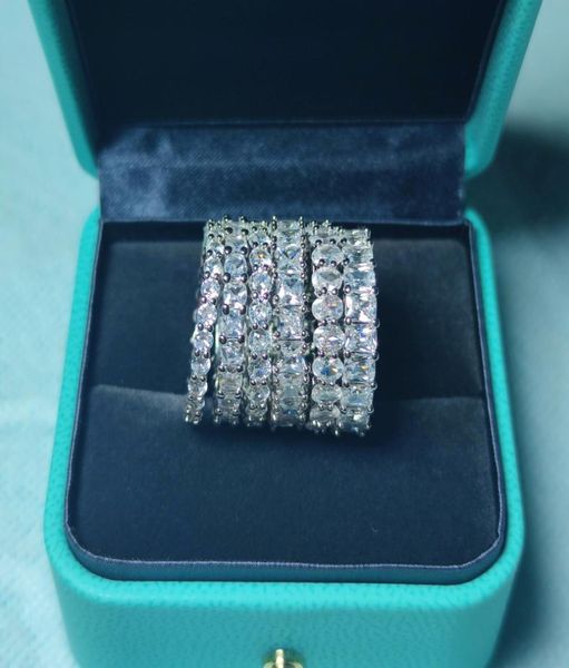 

full zircon ring never fade sparkling jewelry 925 sterling silver princess cut white cz diamond promise wedding bridal birthday gi5321437