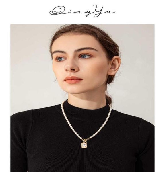 

high sense natural pearl necklace women039s fashion light luxury minority design 2021 new simple autumn and winter sweater chai3063976, Silver