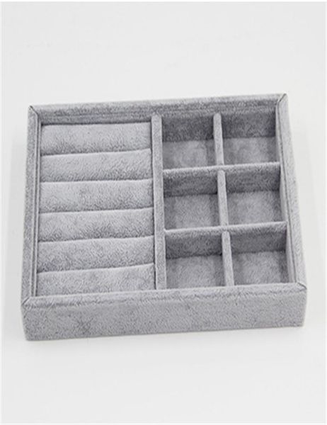 

new gray velvet jewelry display tray ring earring bracelet necklace pendants tray holder box jewelry storage tray orgaizer 2260 q24357613, Black