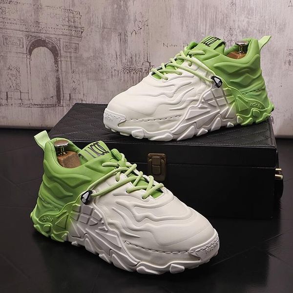 

summer white black white green leather men casual shoes sneakers hip-hop platform height increasing shoes zapatillas hombre 1aa14