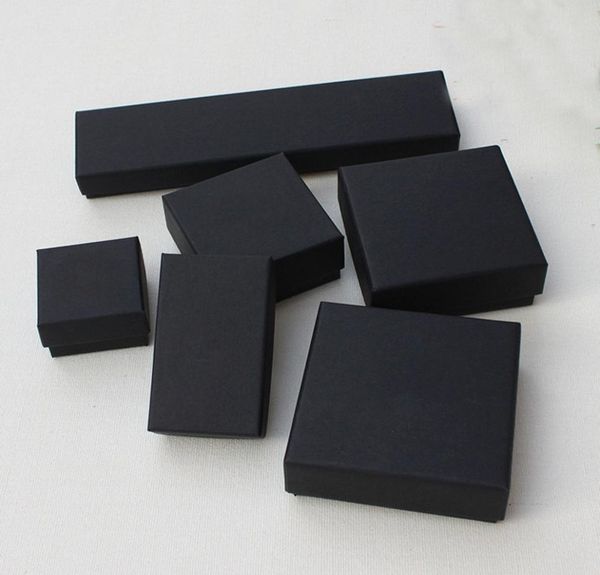 

jewelry gift and retail boxes black kraft packing bracelet necklace ring ear nail box christmas year customize 10 size select6469436, Black;white