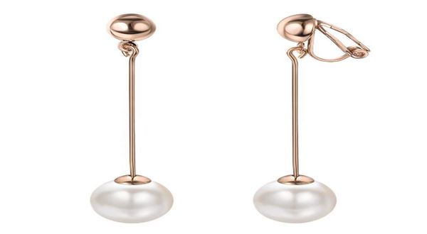 

yoursfs 6 pairsset clip on earrings for women dangle crystal 18k rosewhite gold plated non pierced ears2473837, Silver