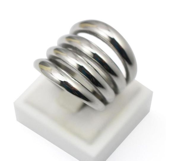 

silver women long finger rings fashion jewelry stainless steel muliti layer ring size 5 6 7 75 8 9 10 11 1154585698, Golden;silver