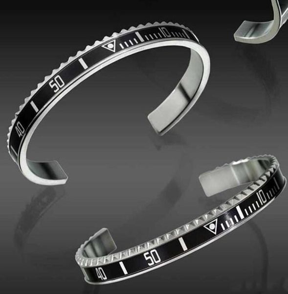 

luxury fashion watches style cuff bracelet stainless steel mens jewelry fashion party bracelets for women men with re3400790, Black