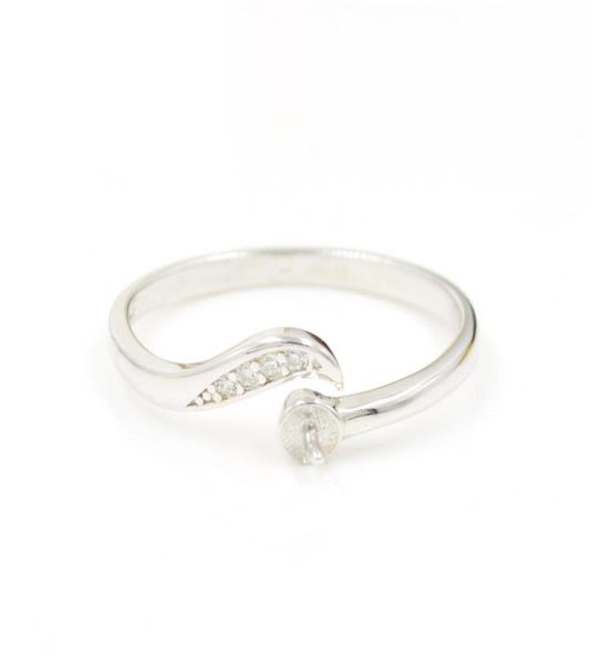 

real solid sterling silver women039s pearl ring mount fashion s925 diy jewelry wedding party birthday ring whole for women 8379706