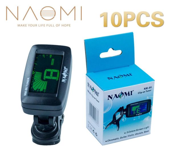

naomi tuner nm86 10pcslot lcd clipon guitar tuner bass tuner violin ukulele chromatic universal 360 degree high sensitive new2819938