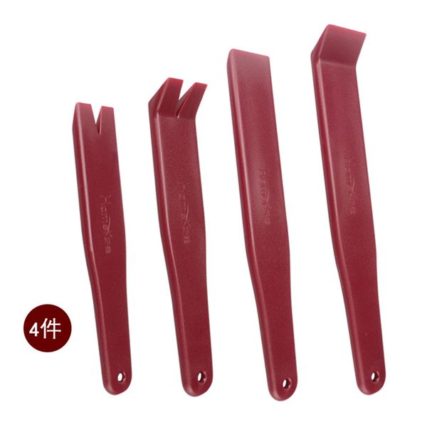 

4 pcs auto trim removal tool kit no-scratch pry tool kit for car audio dash door panel window molding fastener remover tool kit red hm-498p