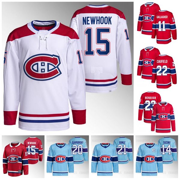 

15 alex newhook nick suzuki canadiens jersey cole caufield kirby dach sean monahan christian dvorak kaiden anderson david montreal savard xh, Black;red
