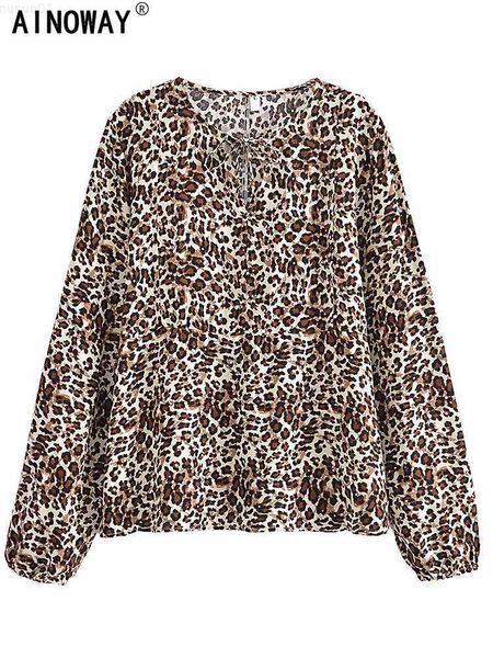 

women's blouses shirts vintage chic women leopard printed v-neck lace-up bohemian blouse shirts long sleeve tassel boho shirt rayon bl, White